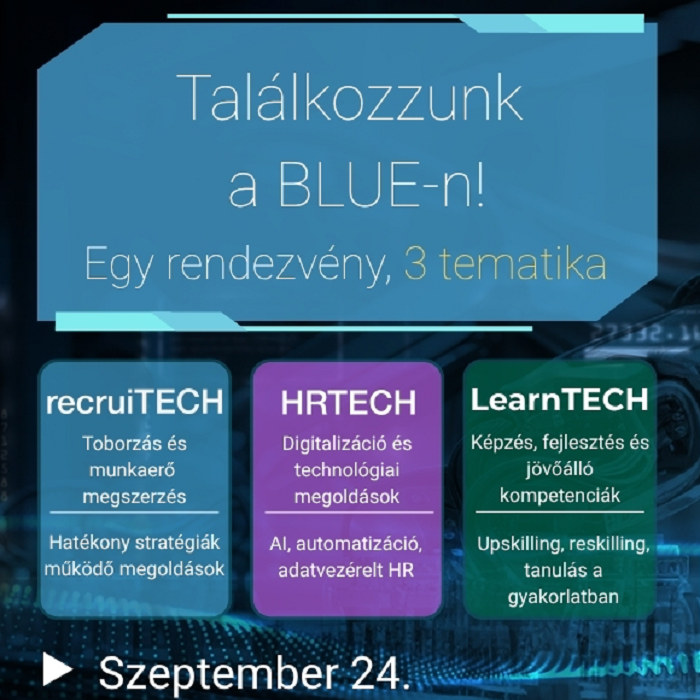 BLUE | recruiTECH & HRTECH & LearnTECH - 3 tematika, egy rendezvény