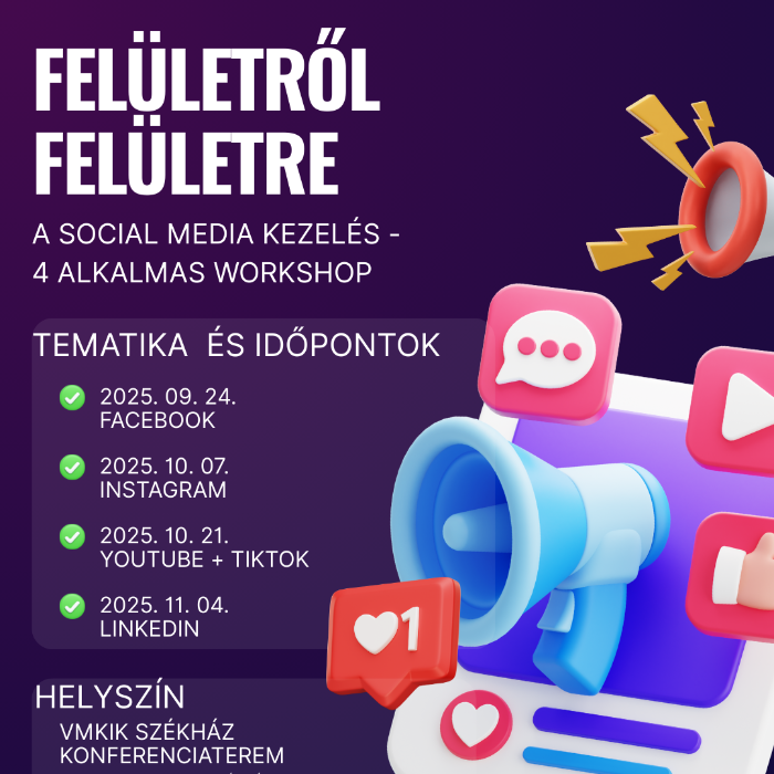 Felületről felületre - 4 alkalmas workshop a socia média használatáról kamaránk szervezésében
