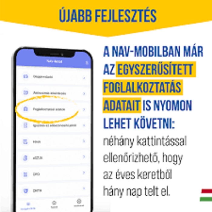 A NAV-Mobilban már nyomon követhetők az egyszerűsített foglalkoztatás adatai