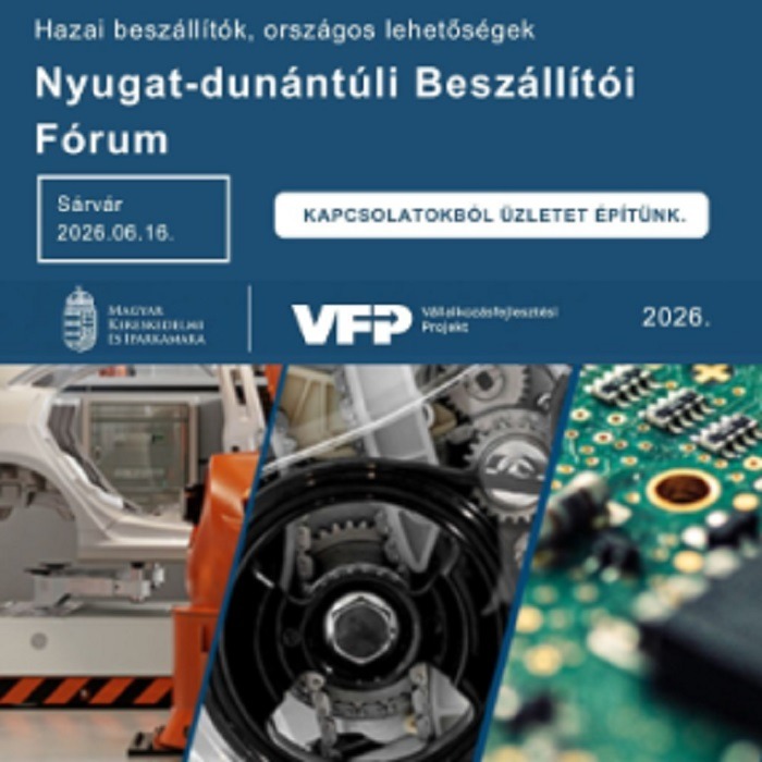 Nyugat-dunántúli Beszállítói Fórum - Sárváron várjuk a vállalkozókat!