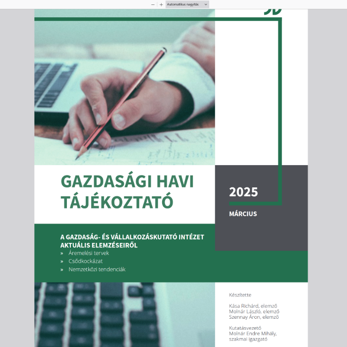 Gazdaság Havi tájékoztató- 2025. március