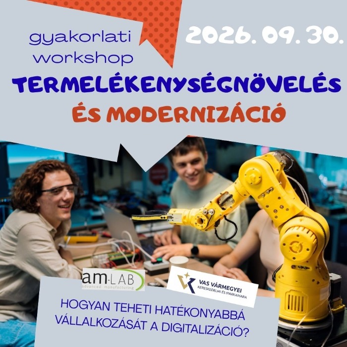 Termelékenységnövelés és modernizáció –  Gyakorlati workshop a VMKIK és az am-LAB szervezésében
