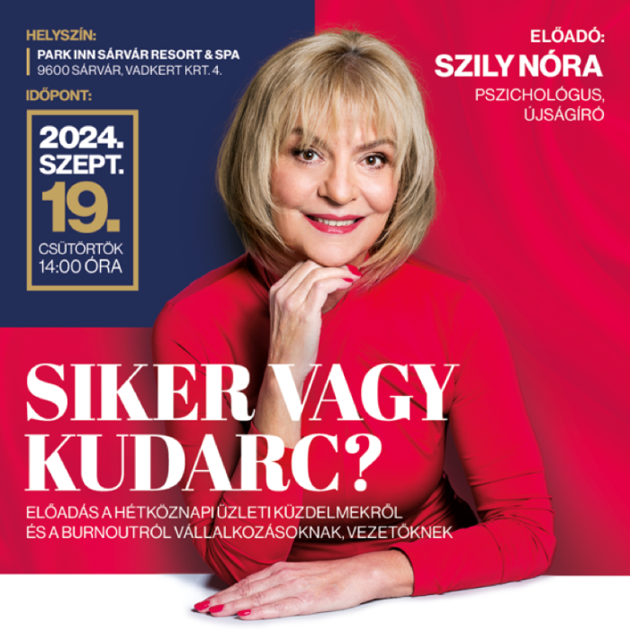 Siker vagy kudarc? - Szily Nóra előadása szeptember 19-én